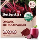 Mai bine Alt Organic Beet Root Powder, USDA Certified - supliment de oxid de azot, Sfeclă de suc Superfood pentru inima sanatoasa, Suplimentul de sfeclă, Pulbere de sfeclă - 112 Serviri, 1 lb