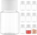 Sticla de pastila mici clare, Plastic medicament Sticla de pastile, Mini plastic clar reactiv gol pentru pulbere lichid container chilindrical (10 buc, 30ml)