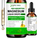 Supliment de magneziu lichid, Organic 5-in-1 picaturi Complex de magneziu Glycinate, Taurate, Thuring, Malate, Citrate w/L-Theanină, Ashwagandha pentru Cortisol, Sleep*, Stressture, Muscle,