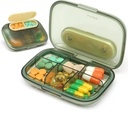 Toplive 6 Compartimente Pastile mici Pastile Pastile de călătorie Organizator de buzunar Medicamente Caz de călătorie Portabil Pilula Mică Container cu Magnet lumina-Proof Mini-Cutie de pastile, verde