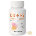 d3 k2 Vitamina 10000 ui, 180 ulei de cocos Softgels 
