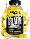 Creatine Monohidrat Gumries - Creatine Gummies for Men & Women - Muscle Growth, Force, & Recovery - Vegan, Non-GMO, & Gluten-Free - Natural Lemon Flavor - (30 Servings, 120 Count)