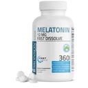 Bronson Melatonina 12mg rapid dizolva noapte ajutor de somn Suport & relaxare, 360 Peppermint Vegetarian Lozenges