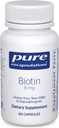 Pure Encapsulations Biotin 8 mg - B Suplimentul de vitamine pentru a ajuta Stres Relief, Hair, Piele & unghii Consolidarea, Metabolism, Carbohidrat Support & Nervos System* - cu Premium Biotin - 60 capsule