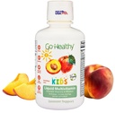 Go Sanatos copii Multivitamine lichide, Suport Imun, Multivitamine Kid lichid, Vitamine Vegan de înaltă absorbție, Vitamine pentru copii Multivitamine Peach Mango - 30-60 Serviri
