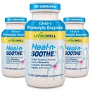 Suplimente de suport comun HEAL-N-SOOTHE - Enzime  Proteolitice cum ar fi Bromelain & Papain, cu Boswellia, Turmeric & Ginger- promovează funcţia digestivă de proteine şi de apărare a organismului Wellness- 90 Conte (3 ambalaj)