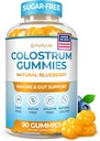 Colostrum Gummies Sugar-Free (1500mg) Colostrum bovin pentru oameni, Grass-Fed Supliment pentru Sanatate Gut, Leaky Gut Repair, Immune Support, Skin Health - 35% IgG Per Serving