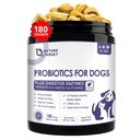 Probioticele NATURE ŢINTĂ pentru câini, 6 miliarde CFU, Probiotice pentru câini deshidrataţi cu prebiotice şi enzime pentru diaree, gaze, vitamine şi omega 3 pentru sănătate cutanată şi imună, Alergie Mâncărime Relief, 180 Conte