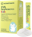 MOMSTAMIN 2'-FL Prebiotice HMO & Probiotice pentru copii, 1000mg Lapte uman Oligosaccharide 2'-FL pulbere, Patentat 11 Strains, Sanatos Microbiome Gut, Immune & Digestive Supliment, IBS Relief - 30 Sticks