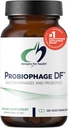 Proiectări pentru sănătate Probiofage DF - Bacteriofage Prebiotic + Probiotic Supliment - Probiotice pentru Digestion + Immune Support - Dairy Free Pre și Pro Biotice în capsule de eliberare întârziate (120 Conte)