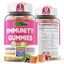 10 din 1 Emunum Supplement Gummies, w/Echinacea, Elderberry Vitamina C și Zinc, Seleniu, Vitamina D3 5000UI, Magneziu, Zilnic Booster Multivitamine, pentru Antioxidant Bone Energy, 1 ambalaj