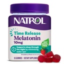 Natrol 10 mg Melatonine Gummies, Time Release Sleep Gummies pentru adulți, Minimizează Wake Ups, Strawberry-Flavored, 55 Conte, 55 Day Supply