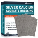 Ag Silver Calciu Alginate Rochie de rană Pad-uri 3' x 3' (Pachet de 10), moale Absorbție mare Rană de Argint Dressing, rochie non-adezivă pentru îngrijirea rănilor, Pad-uri de evacuare fără durere pentru răni
