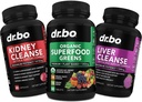 Superalimente organice Verzi și Suplimente de fructe - Ficat Rinichi Curățare Detox Supplement - Green Veggie Powder Blend legume alimentare și ajutor la repararea rinichiului, Bladder Control & tract urinar Sănătate