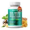 Sea Moss Supliment - 16-in-1 Blend natural cu Black Seed Oil Ashwagandha Burdock Bladderwrack Ginger Dandelion - 150 Conte - Made & Testat în SUA