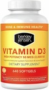 Berkley Jensen High Potentity Vitamina D3 2000UI (50 mcg) (640 Softgels), Dietary Supplement for Teeth, Muscle, Immune Function, and Bone Health, for Men and Women, Made in USA, 640 Day Suppliment