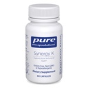 Encapsulations Pure Synergy K - with Vitamin K1, K2 & D3 - Supports Bones, Blood Ships, Vascular Elasticity & Calciu Utilization* - Includes Cholecalciferol - Gluten Free & Non-GMO - 60 Capsule