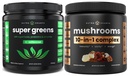 NutraChamps Super Greens Nearomate și Super Ciuperci: Creier Ultimate, Boost Gut & Body