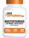 BulkSupplements.com Multivitamine pentru femei Softgels - Femeii Multivitamine cu fier, Multimineral Supliment, cu ulei de pește - Gluten gratuit, 1 Softgel per Serving, 300 Conte (Pachet de 1)