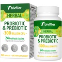 Probiotice pentru femei - 300 miliarde CFU, 24 tulpini Probiotic+15 plante organice Prebiotice Blend, Pre și Probiotice, pentru Digestive Health, Imune & Gut, Diaree, Bloating, Vegan, 2 luni de aprovizionare