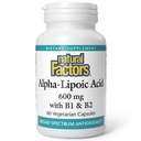 Factori naturali Acid alfa-lipoic + B 600 mg, 60 capsule