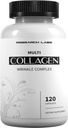 Research Labs Promo 120 Collagen Pills - 6000 mg. Grass Fed Anti-Aging Support for Skin, Joints, Tendons, Bones, Hair and Nails. Paleo Friendly. Collagen Peptides Powder Supplement