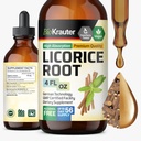 BIO KRAUTER Licorice Root Tincture - Licorice Root Extract pentru suport digestiv - Alcool și zahăr gratuit - Picături Vegan 4 Fl.Oz.