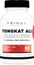 Capsule Primal Tongkat Ali (60 capsule / 30 Servings, 1000 mg Per Serving) - supliment Jack lung pentru bărbați, gluten gratuit, supliment nutrițional non-GMO Herbal
