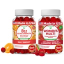 Lunakai Vitamina B12 și Femeii Multivitamine Gummies Bundle - 3000mcg Methylcobalamină de înaltă absorbție Gummy - 100% zilnic valoarea 16 Vitamine esențiale și minerale Supliment - 30 zile de aprovizionare
