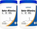 Nutricost Beta Alanine 500 Gram Sticle (2 ambalaj pentru 1 KG) - Beta Alanină pură