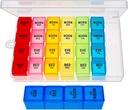 Weekly Pill Organizator de 4 ori pe zi, Medicina Organizator Box, Travel Daily Pill Box Organizator de 7 zile, Pill Case, Pill Container titular pentru Hold Vitamine / uleiuri de pește.
