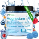 120 Conte de magneziu Glycinate Gumries 700 mg, Gume de magneziu masticabile pentru adulți și copii, absorbție ridicată, somn, relaxare și sprijin de concentrare, non-GMO, gluten-free, mixt aroma Berry, 60 de zile de aprovizionare