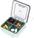 Daily Pill Organizator Vitamina Planner Portable Medicine Box, Compartimente de călătorie Pilulă Organizator cutie, Dovada de umiditate caz pilula mic pentru buzunar Purse Daily Pill Holder Container pentru medicamente Vitamina