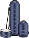 Zannaki Umezeala Metal Proof Weekly Pilula Organizator, Stackable Aluminium Aliaj BPA Drumeţii gratuite 7 zile Pilula cutie Caz impermeabil şi Compartimentare mare pentru a ţine pastile, vitamine, ulei de peşte, Suplimente