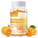 Nutravita Glucosamine Chondroitin Gummies cu MSM & Elderberry Extra Force - Suport comun, Supliment de suport imun antioxidant pentru adulți, Bărbați și femei.60 Orange Chews