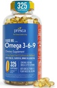 Omega 3-6-9 Supliment alimentar (325 ct.) - Promovarea funcţiei vizuale şi a sănătăţii oculare - Suport Inimă, Sănătate cardiovasculară, Piele sănătoasă, Păr şi Sănătate generală (Omega 3-6-9)