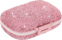 Drăguţ organizator de pastile Caz mic Bling Pill pentru Purse Medicine Vitamina Container Deţinătorul Daily Pilulă Cutie Container pentru femei Kit de medicină de călătorie (Pink)