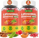 Liposomal Berberine Gummies Organic + Berberine HCL + Turmeric, Berberine Supliment cu Ceylon Scorțișoară, Bitter Melon, Fibră pentru Digestie, Anghinare pentru Ficat, Sănătate generală, Zahăr gratuit