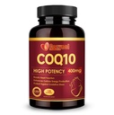 CoQ10-400mg-Softgels cu PQQ & Omega 3, Coenzima de absorbţie maximă Q10, Antioxidant puternic pentru Heart Health & Energy Production, 120 Conte, Non-GMO