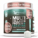 Herbtonica Creatina pentru femei 5000mg Creatina Monohidrat + Multi Colagen Proteina pulbere (Tipul I, II, III, V, X) 