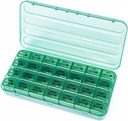 28 zi lunar organizator Pilula - 4 saptamana Pilula cutie 1 zi, 7 zile Medicina Organizator Box, Pastile de călătorie Container pentru vitamina, ulei de pește (Olive Green)