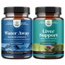 Bundle de apă Pastile Away Rezistenta maxima - Pastile alimentare Herbal pentru reţinerea apei pentru acţionare rapidă Relief Bloating şi ficat Curate dezintoxicare Formula & Reparare - Herbal Ficat Supplement