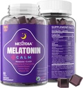 Melatonina Gummies 3mg 5mg 1mg - Suport pentru ciclul calm sănătos cu 5HTP, L-Theanină, Lemon Balm, Mușețel, Flori de pasiune, Vitamina D3 pentru suport imun - Zahăr scăzut, Gelatină gratuit, Vegan - 60 Counts
