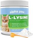 Alpha Paw - Gradul uman pentru animale de companie - Cat Lysine Supliment - Extra Serviri 5-10 Luna de aprovizionare - Natural Lysine (8 Ounces/227 Grams)