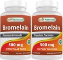 Cele mai bune naturale Bromelain 500 mg 120 comprimate (120 număr de (Pachet de 2))