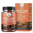 Capsule complexe de ciuperci avansate - 10X Lions Mane Supliment capsule cu Reishi, Chaga, Maitake & Shiitake pentru Brain Health Memory Support & Focus - Nootrop pentru Claritatea Mintala - 30 Caps