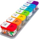 Weekly Pill Organizator,Extra Large Am Pm Container Medicina cu Compartimente detașabile, BPA-Free Pill Sortari 7 zile 2 ori pe zi pentru vitamine și suplimente