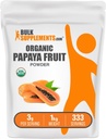 BulkSupplements.com Pudră organică de fructe Papaya - Pulbere de aromă, Sursa de fructe Carica Papaya - Gluten gratuit, 3g per Serving, 1kg (2,2 lbs) (Pachet de 1)