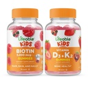 Biotina de viață pentru copii + vitamina D3 + vitamina K2 pentru copii, gume Bundle - mare degustare, Supliment de vitamine, gluten gratuit, OMG-uri gratuit, guma de mestecat