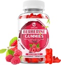 Berberine Gummie cu Ceylon Scorțișoară 1500 mg de mare potență Berberine HCL Supliment pentru Immun și suport metabolic, Sugar Free, Raspberry Flavor - 60 Conte